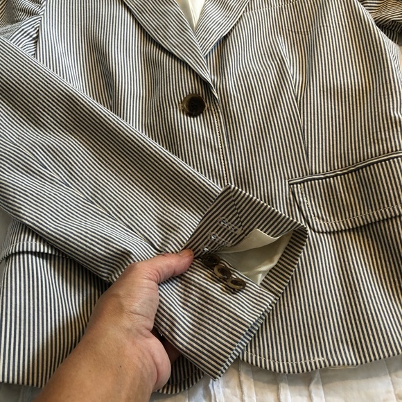 J Crew Seersucker Blazer Blue & White Size 6 - Picture 7 of 15